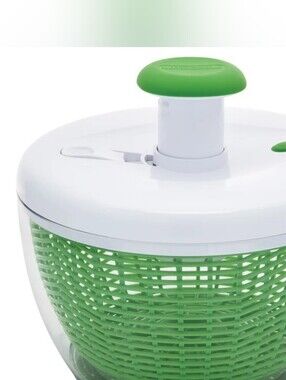 Farberware White Salad Spinner with Green Accents